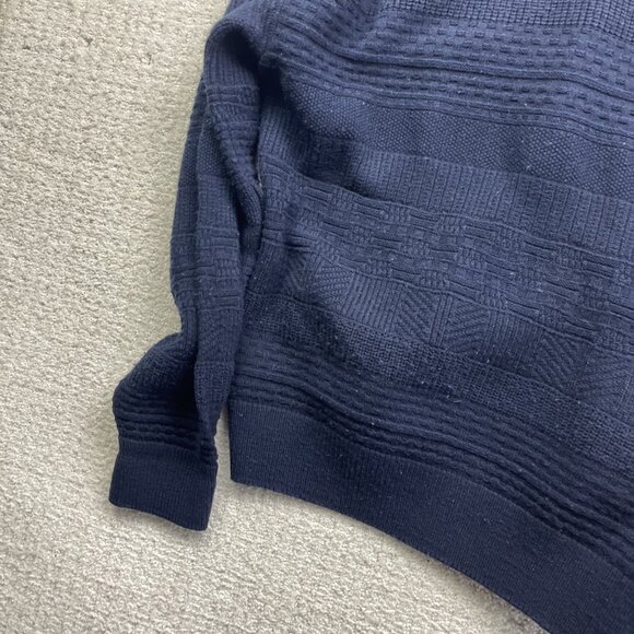 VTG Sweater Men M Blue Cooper Wool Blend Cardigan Grandpa Button 90s Canada Made - Picture 16 of 16